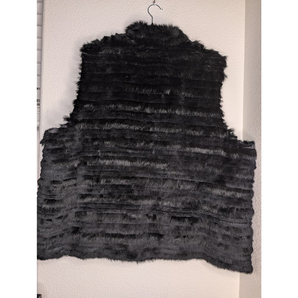 Vintage Luxury Real Rabbit Fur Vest Plus Size Button-Down - Picture 2 of 4